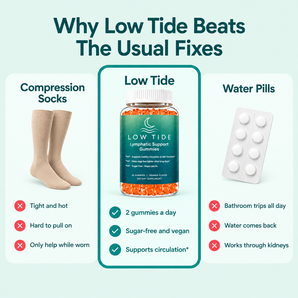 Low Tide vs compression socks and water pills